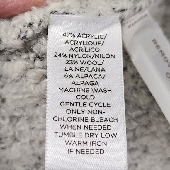 LOFT Maxi Open Cardigan Women XS/S Oatmeal Gray Boucle Wool Blend Pockets EUC - Picture 12 of 13